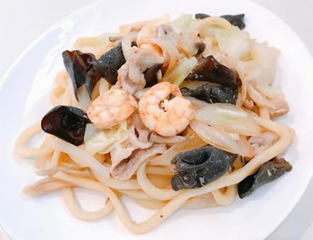 海鮮焼きうどん 海鮮焼きうどん 海鮮焼きうどん,海鮮,海老の写真素材