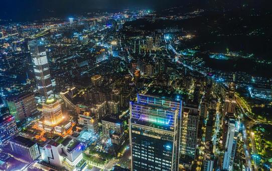 台湾の都市夜景 台湾の都市夜景 台湾,台北,夜景の写真素材