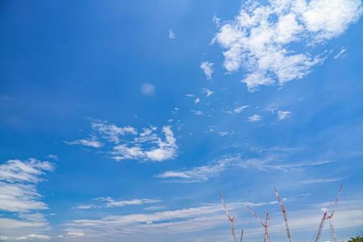 Photo, blue sky, white cloud, early summer, 