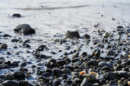 神奈川 真名瀬海岸6 真名瀬海岸,真名瀬漁港,砂浜の写真素材