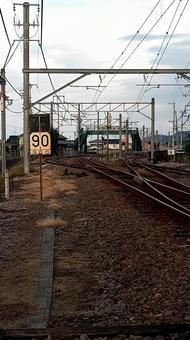 岐路に立つ 線路,レール,錆びの写真素材
