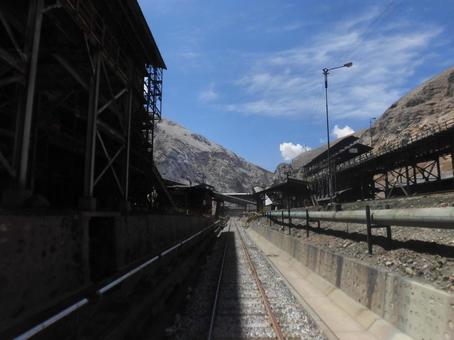 ペルー　アンデス中央鉄道の駅 ペルー,海外旅行,アンデスの写真素材