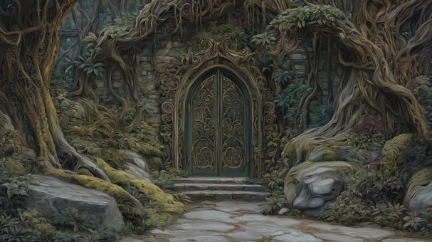 静寂の森に眠る神秘的な門 静寂の森に眠る神秘的な門の写真