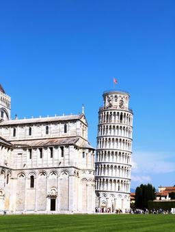 斜塔 斜塔 ピサ,タワー,街並みの写真素材