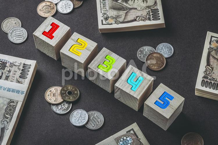 数字12345とお金 ビジネス,お金,マネーの写真素材