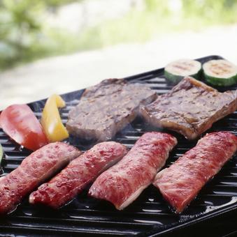 BBQ BBQ バーベキュー,焼き肉,アウトドアの写真素材