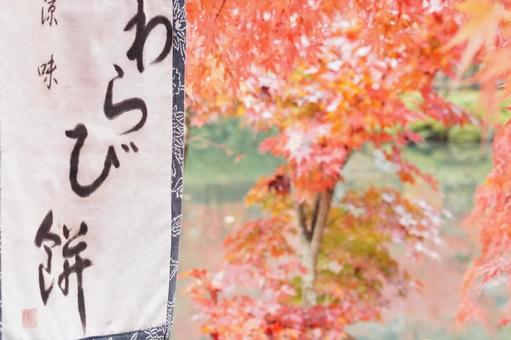 紅葉 小屋で休憩 紅葉 小屋で休憩の写真