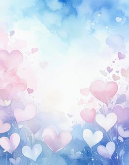花 背景 エレガント 水彩 ハート 花 背景 エレガント 水彩 ハートの写真
