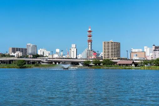 千波湖(茨城県水戸市) 千波湖(茨城県水戸市) 茨城県,水戸市,千波湖の写真素材