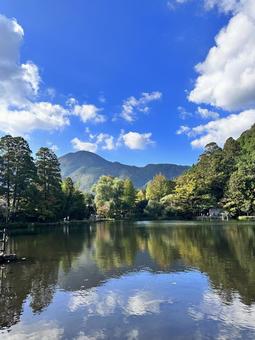 風景 湖,空,風景の写真素材