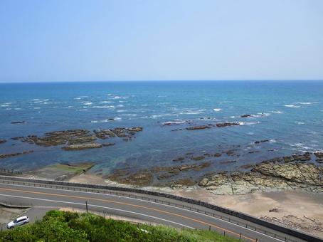 御前崎灯台からの景色 御前崎灯台,灯台,御前崎の写真素材