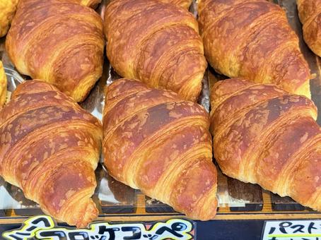 クロワッサン パン屋,食事,焼き立ての写真素材