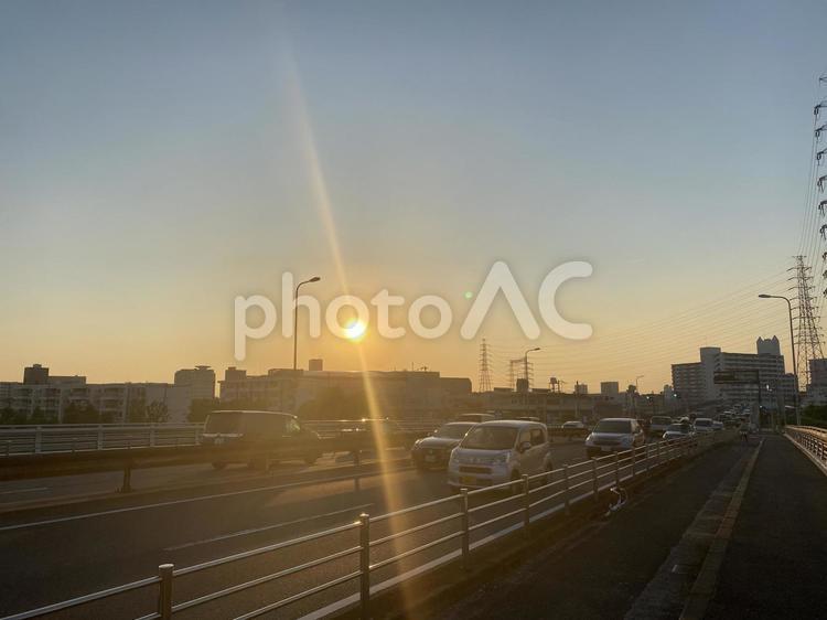 街の夕焼け 夕焼け,街並み,夕焼け空の写真素材