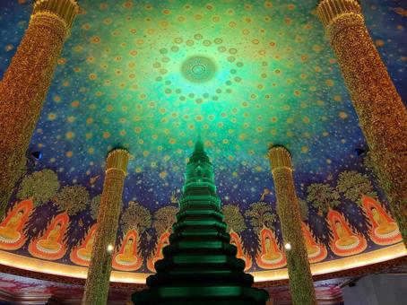 神秘的なお寺　ワットパクナム ワット,寺,寺院の写真素材