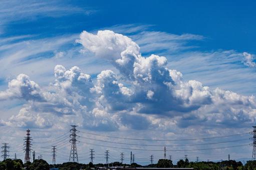 真夏の青空と白い雲 真夏の青空と白い雲の写真