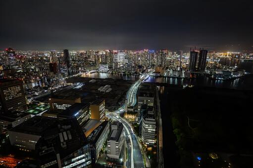 カレッタ汐留　展望　夜景　2025年 汐留,東京,夜景の写真素材