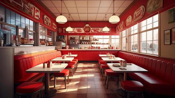 人のいないダイナー 人のいないダイナーの写真