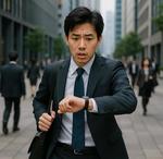 焦るサラリーマン 男性,ビジネスマン,会社員の写真素材