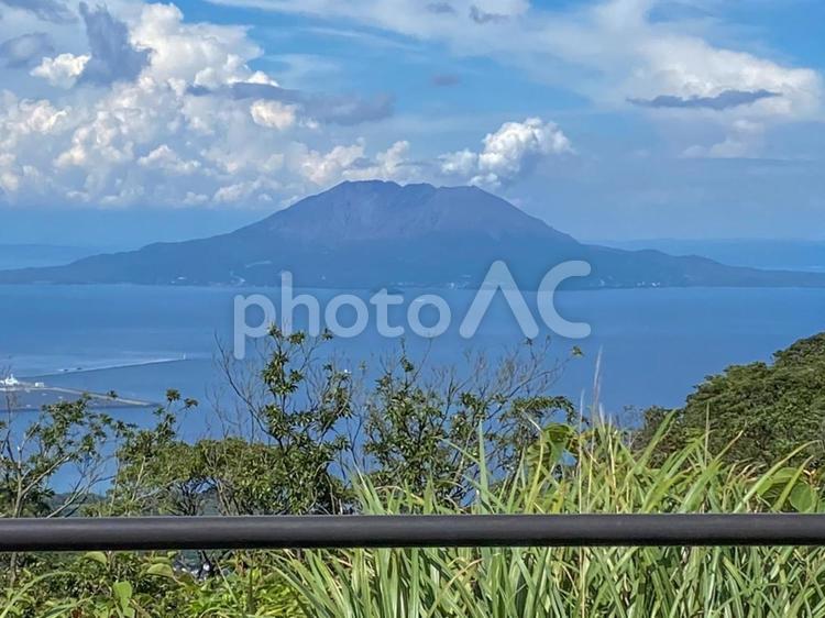 鹿児島の山　九州の自然　桜島 空,風景,自然の写真素材