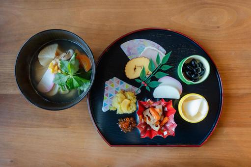 おせちとお雑煮の正月膳 正月,おせち,お雑煮の写真素材