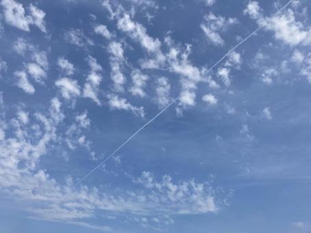 飛行機雲 飛行機雲の写真