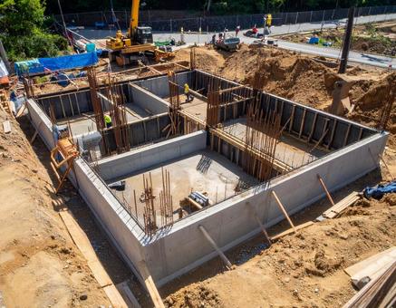 住宅工事現場 基礎工事の写真 住宅工事現場 基礎工事の写真の写真
