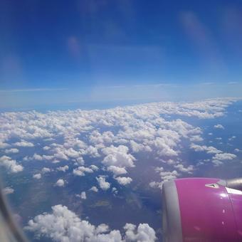 飛行機から見た景色 飛行機から見た景色 飛行機,空,上空の写真素材