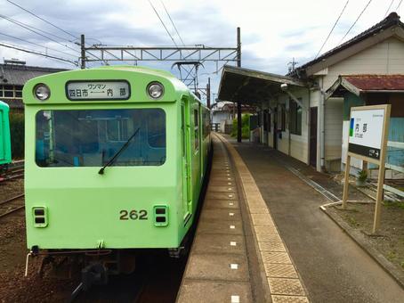 四日市あすなろう鉄道の内部駅 四日市あすなろう鉄道,内部駅,三重の写真素材