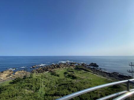 灯台から眺めた景色 灯台,海,海岸の写真素材