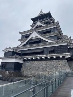 江戸の武将加藤清正が築城武者返しの熊本城 熊本城,熊本県,名城の写真素材