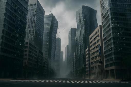 揺れる高層ビル街 揺れる高層ビル街の写真