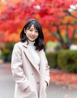 秋・もみじと彼女 秋・もみじと彼女の写真