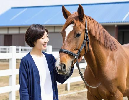 午年フォト・馬と彼女 午年フォト・馬と彼女の写真
