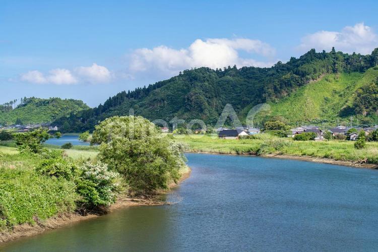 川のある風景 河川,川,景色の写真素材