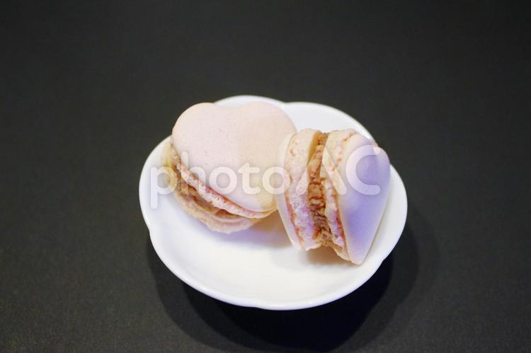 ハートの形のマカロン マカロン,ハート,手づくりの写真素材