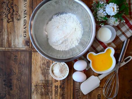 お菓子作りの材料.1 お菓子作り,材料,手作りの写真素材