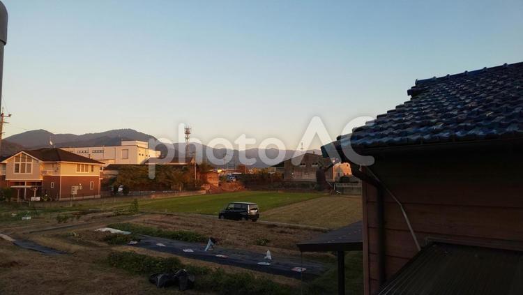 夕方の住宅地 夕方,夕焼け,地方の写真素材