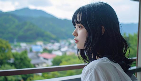 田園風景を見つめて 田園風景を見つめての写真