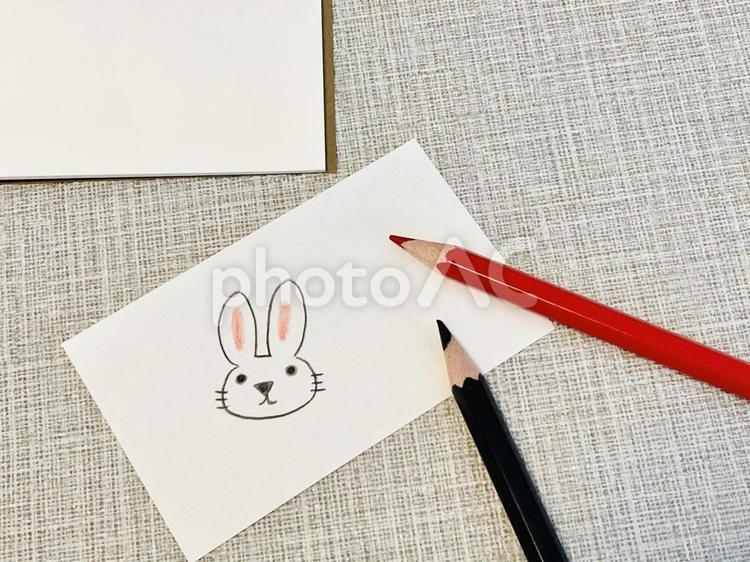 うさぎのイラスト（2023年・卯年） うさぎ,イラスト,描くの写真素材