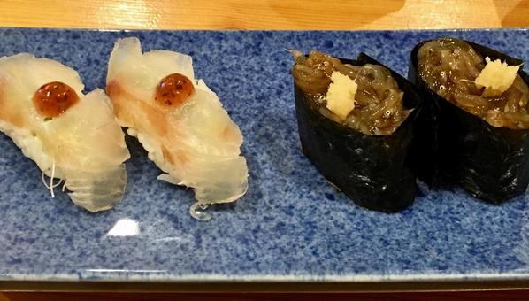 にぎり寿司(鯛の昆布じめ・しらす) にぎり寿司,鯛の昆布じめ,しらすの写真素材