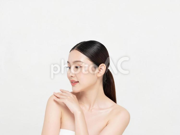 美容系のバナーに使えそうな女性 女性,スキンケア,素肌の写真素材