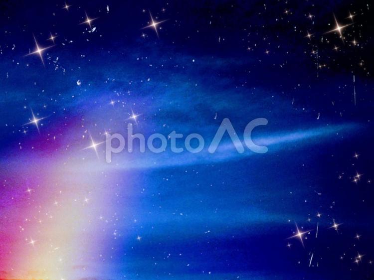 宇宙イメージ（光と星） 夜,空,光の写真素材