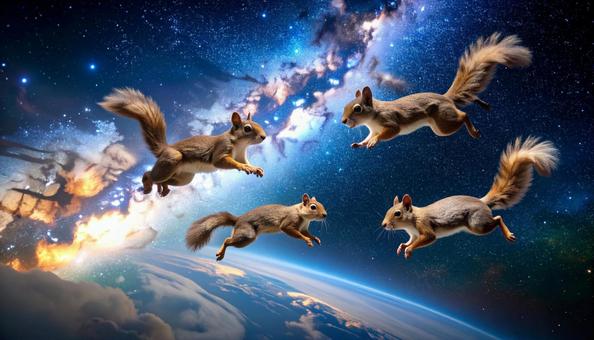 宇宙に舞うリスの夢 宇宙に舞うリスの夢の写真