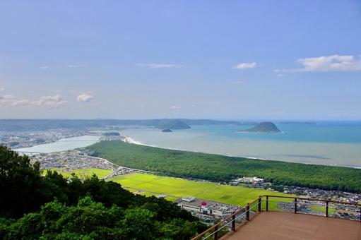 鏡山展望台からの絶景 鏡山展望台からの絶景 鏡山展望台,ひれふり展望台,鏡山の写真素材