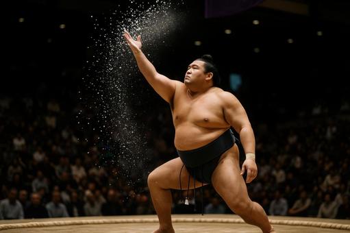 塩をまく力士 塩をまく力士の写真