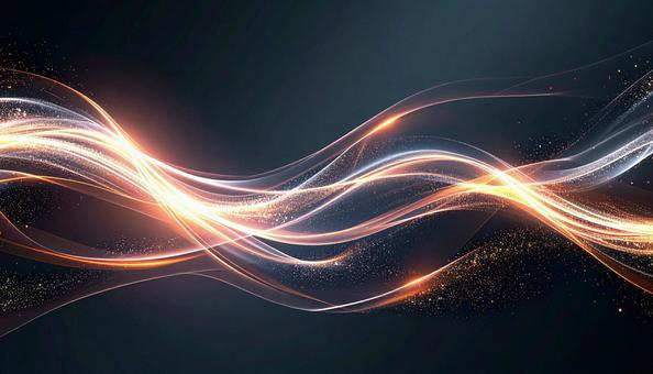 輝くオレンジ色の光の流れの写真