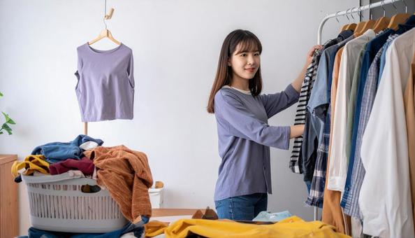 クローゼットの整理整頓 衣替えや捨て活 クローゼットの整理整頓 衣替えや捨て活の写真