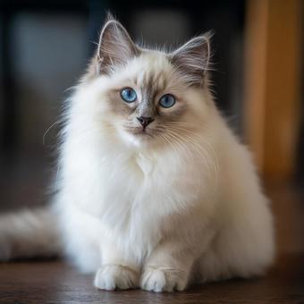 青い瞳の白い猫 青い瞳の白い猫の写真
