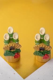 ミニ門松の正月飾り 門松,飾り,置物の写真素材