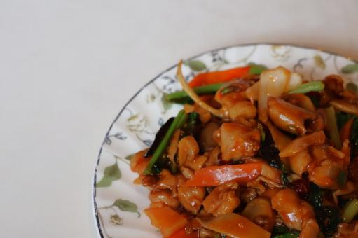 中華料理店の鶏肉のピリ辛炒め 中華料理店の鶏肉のピリ辛炒め 鶏肉,ピリ辛炒め,ニンジンの写真素材